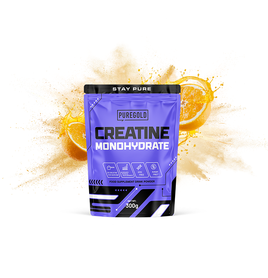 Gold Whey protein powder package with chocolate and pistachios